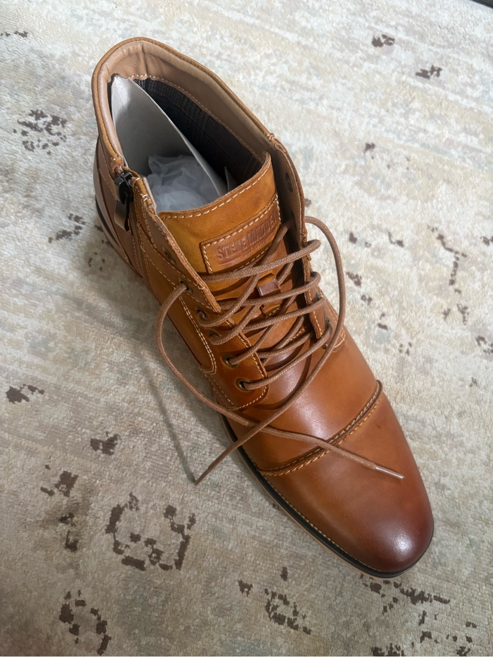 Steve Madden Men's Brown Leather Chukka Lace-Up Boot